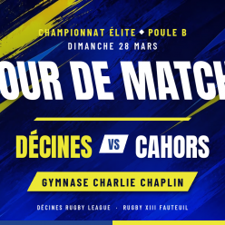 🏉 Le DRL reçoit Cahors au Gymnase Charlie Chaplin